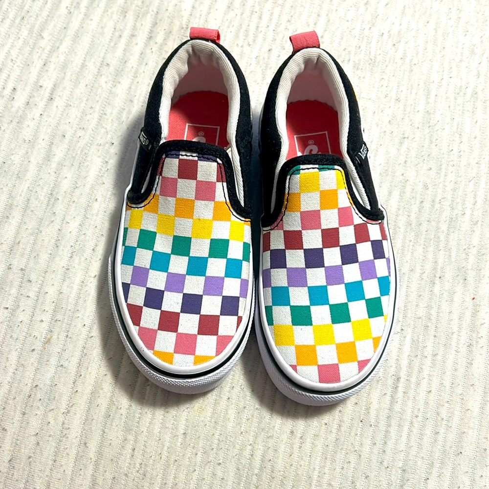 Rainbow checkered Vans